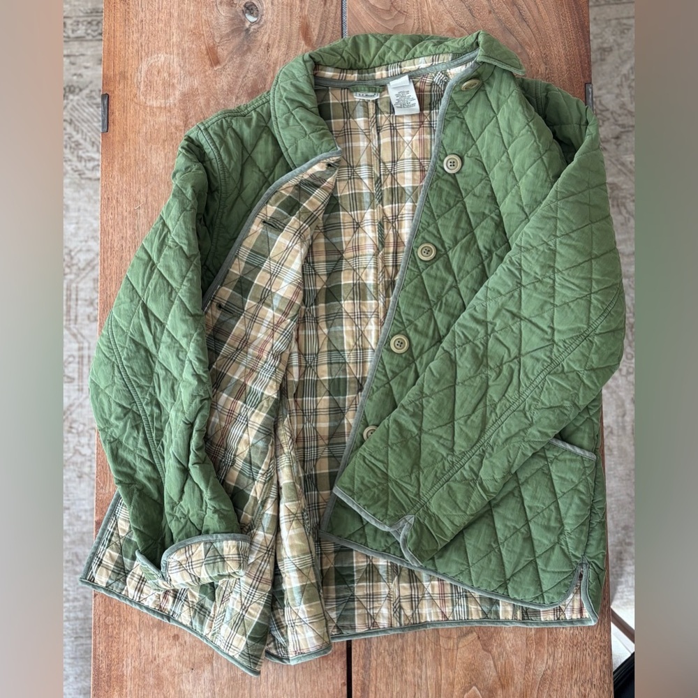 L.L. Bean Green Quilted Utility Jacket